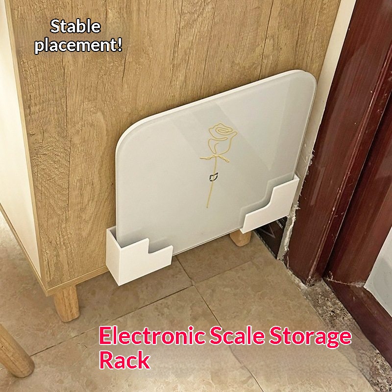 Home Bathroom Scales - Biały samoprzylepny uchwyt ścienny na wagę,