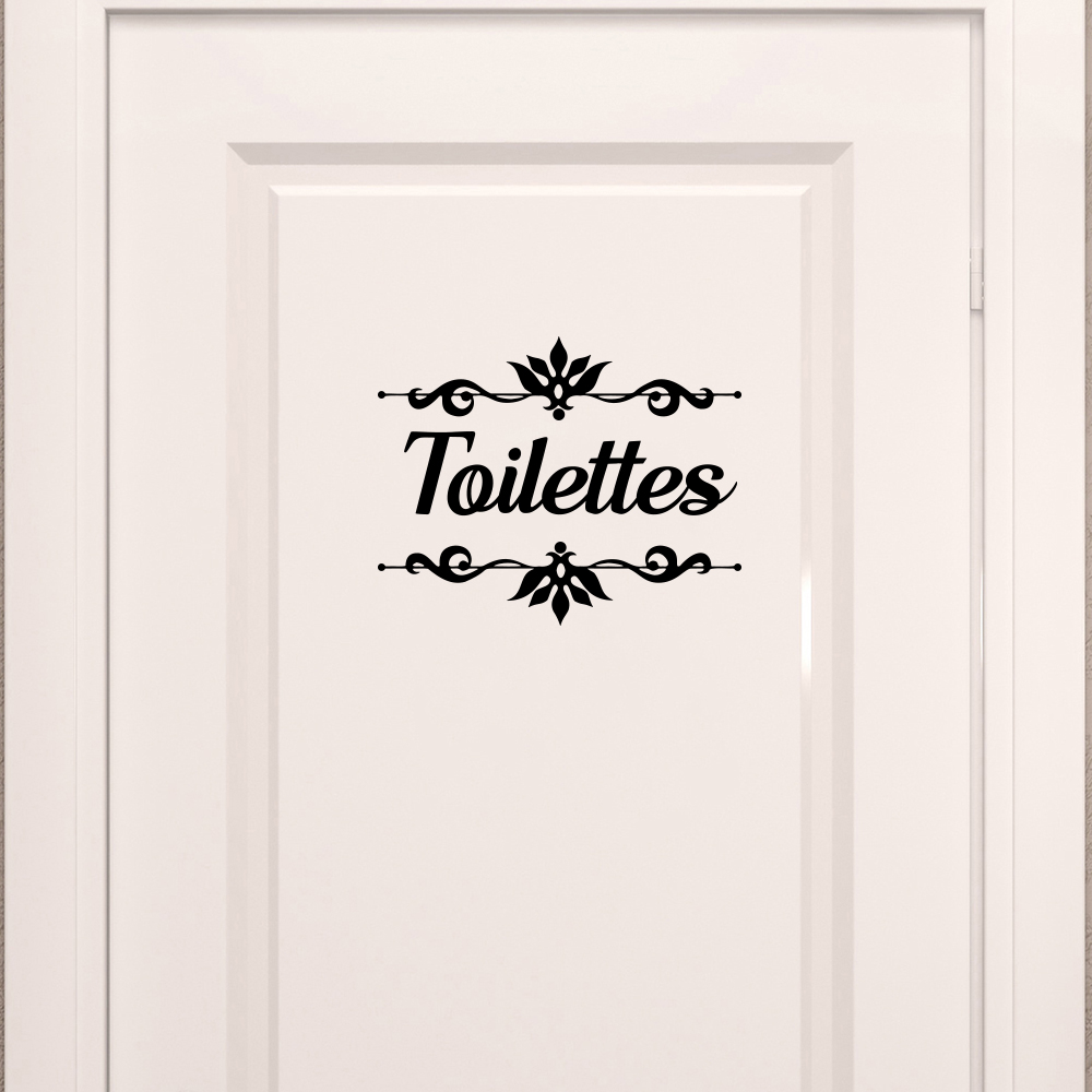 Home Bathroom Tiles - Francuskie przybory toaletowe z kwiatem drzwi