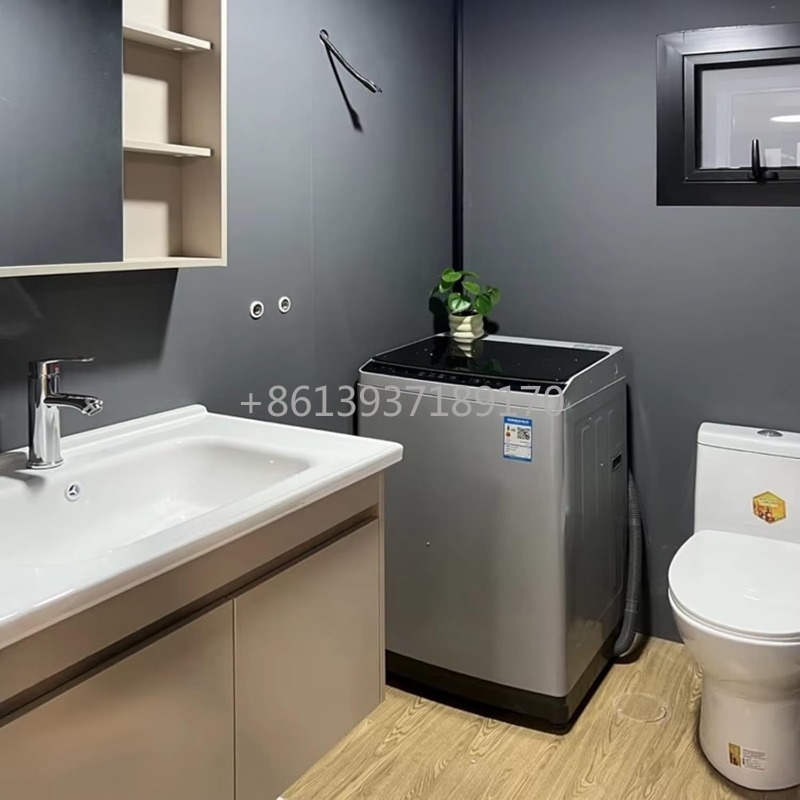 Tiny Home Bathroom Layout - Rozkładany Mobilny Miniaturowy Dom Prefabrykowany z