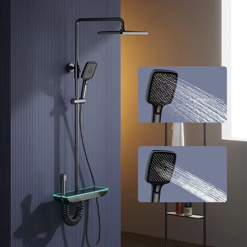 Home Bathroom Shower - Inteligentny cyfrowy termostatyczny zestaw prysznicowy, mosiężna