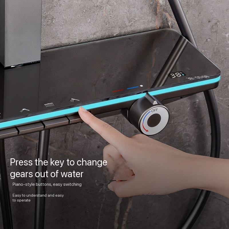 Szary Zestaw Prysznicowy z Pod – Home Office Bathroom recenzja i cena