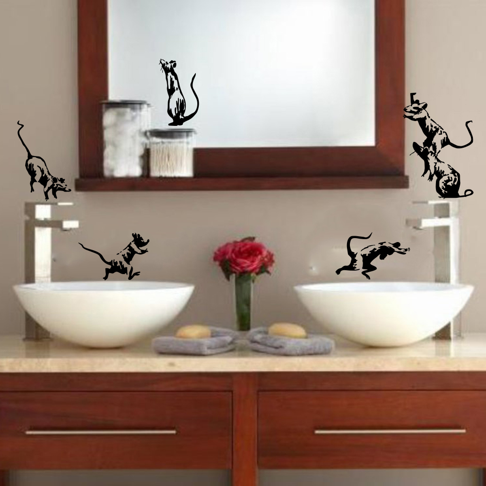 5 sztuk Banksy toaleta szczury – Home Bathroom Tiles recenzja i cena