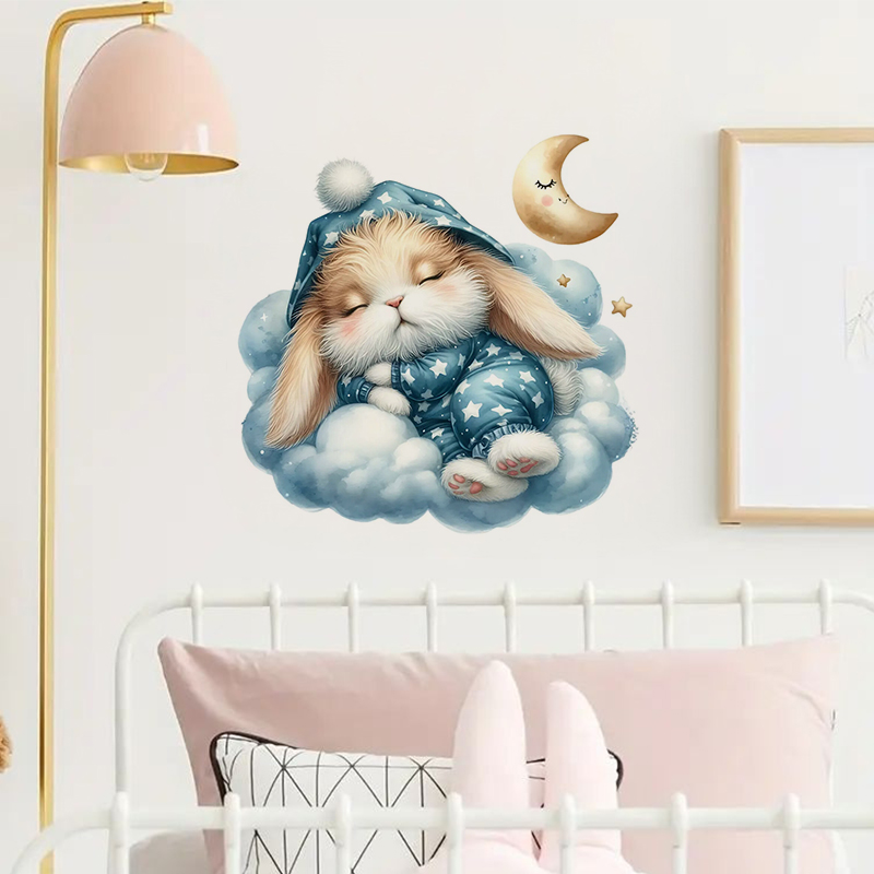 Naklejka Cute Sleepy Bunny, wo – Home Bathroom Tiles recenzja i cena