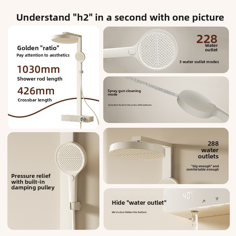 Inteligentny wyświetlacz cyfro – Home Bathroom Shower recenzja i cena